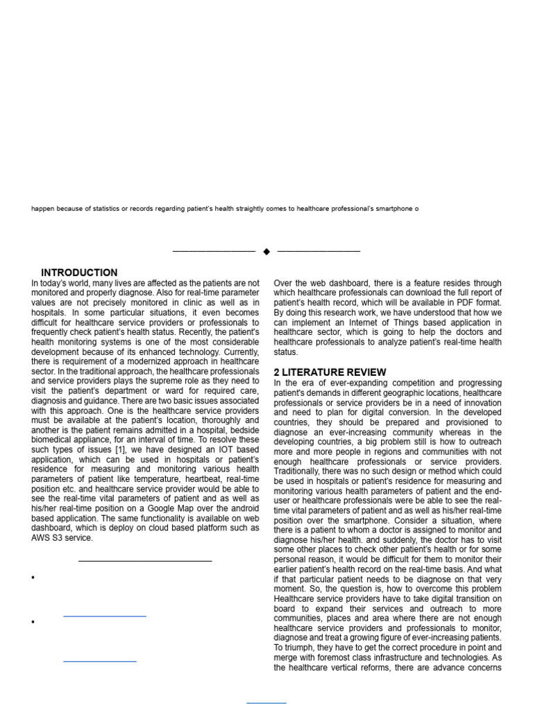 Sensors Based Smart Healthcare Framework Using Internet of Things Iot ...