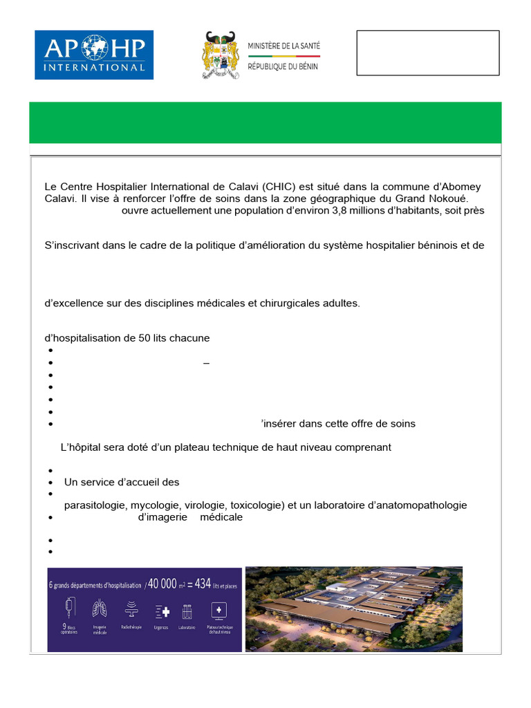 Secrétaire Médicale au CHIC de Calavi | PDF | Hôpital | Secrétaire
