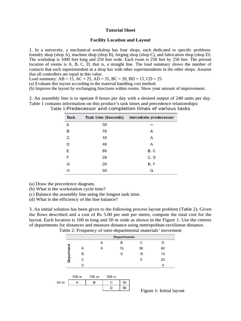 Facility Layout Optimization Tutorial | PDF