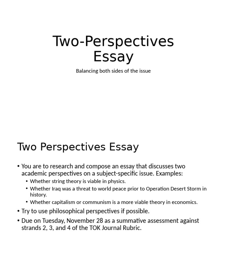Two Perspectives Essay | PDF