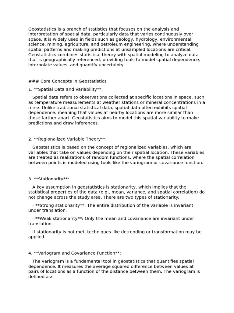 Geostatistics | PDF | Spatial Analysis | Statistics