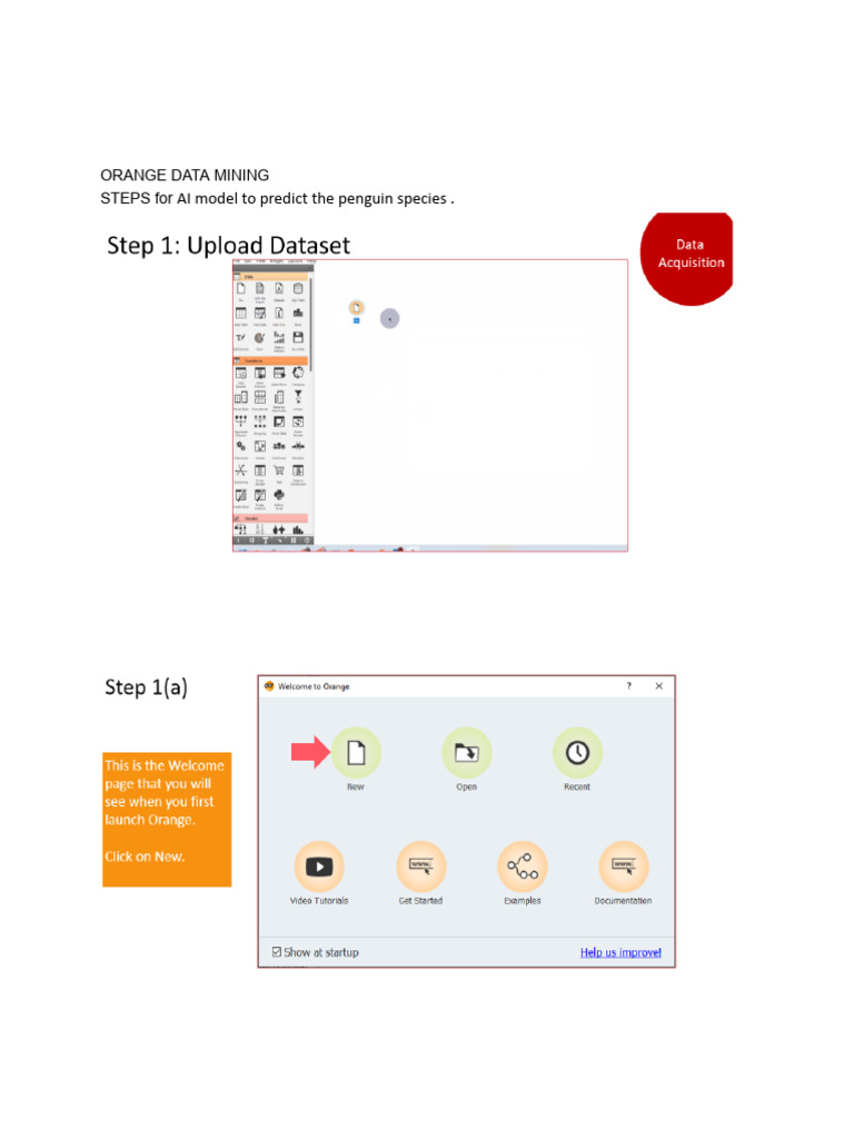 ORANGE DATA MINING Steps | PDF