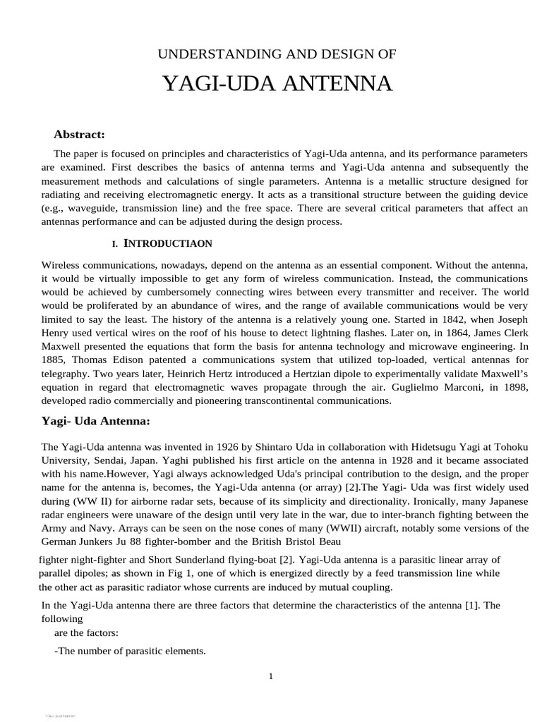 Yagi Uda Hamad Report | PDF | Antenna (Radio) | Physical Phenomena