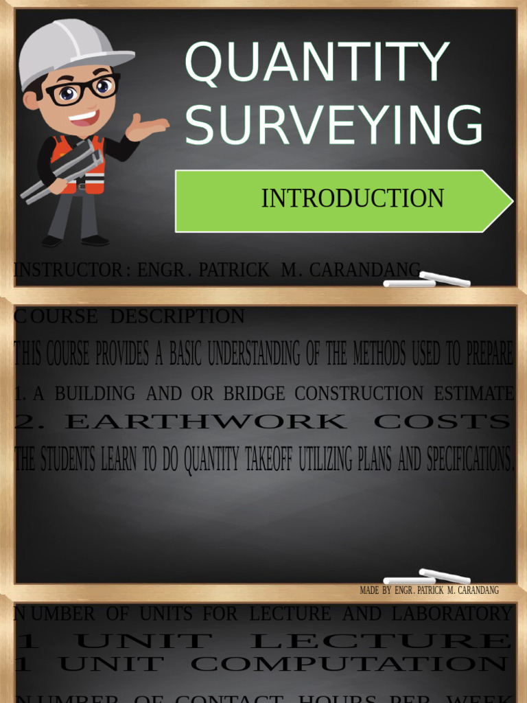Quantity Surveying Course Overview | PDF