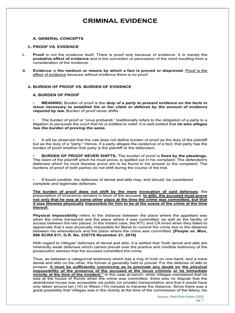 Understanding Burden of Proof in Law | PDF | Burden Of Proof (Law ...