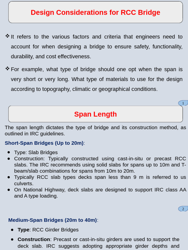 RCC Bridge Design Considerations | PDF | Concrete | Bridge