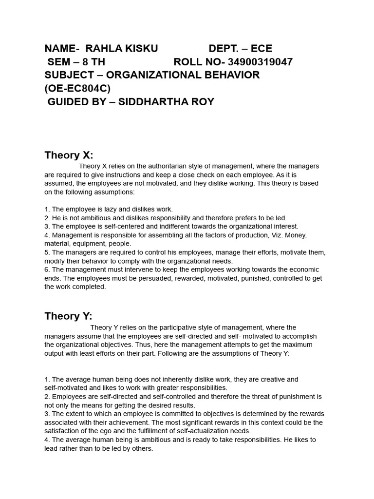 Understanding Organizational Behavior Models | PDF | Leadership ...