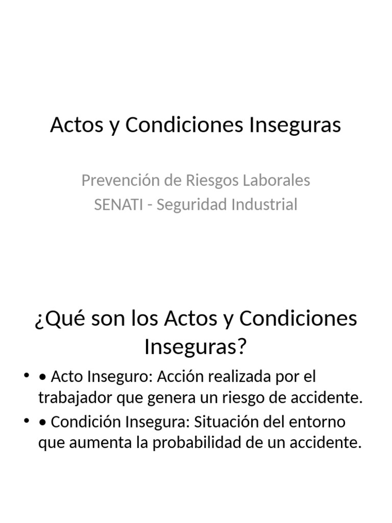 Actos Condiciones Inseguras | PDF