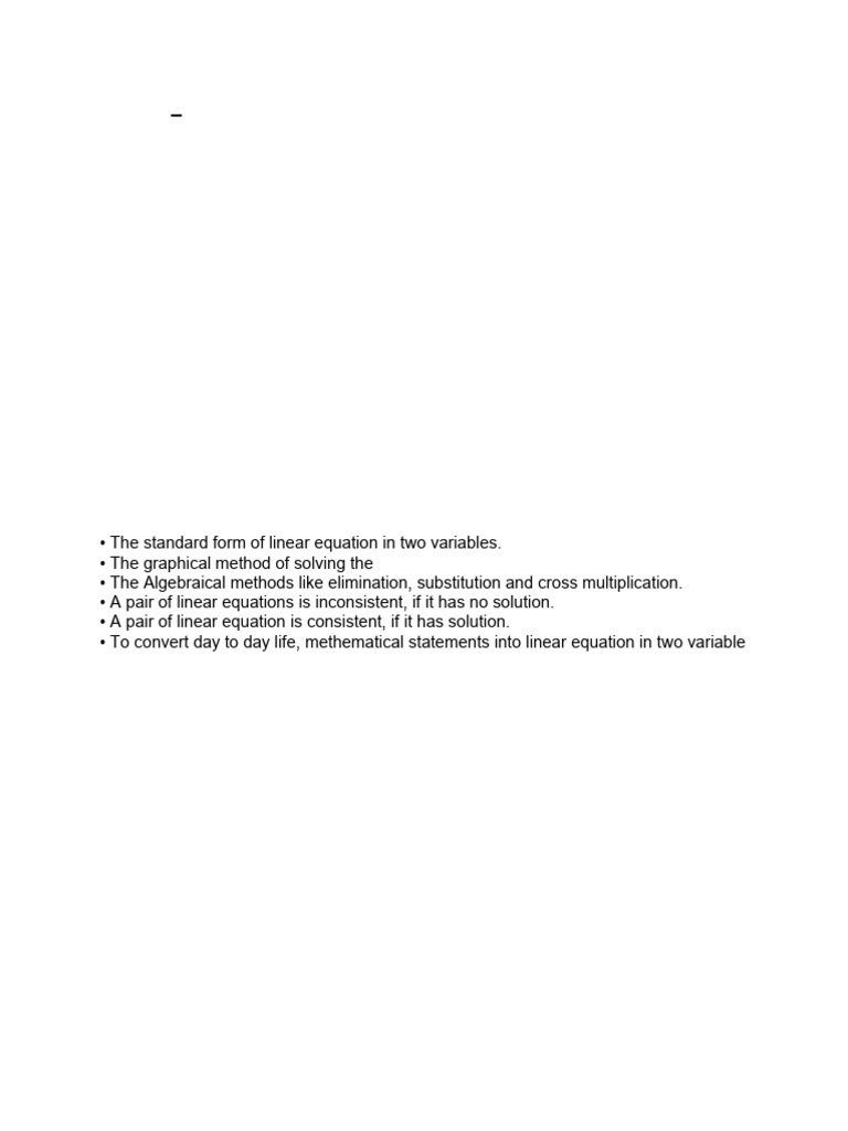 Lesson Plan: Linear Equations in Two Variables | PDF | Equations ...