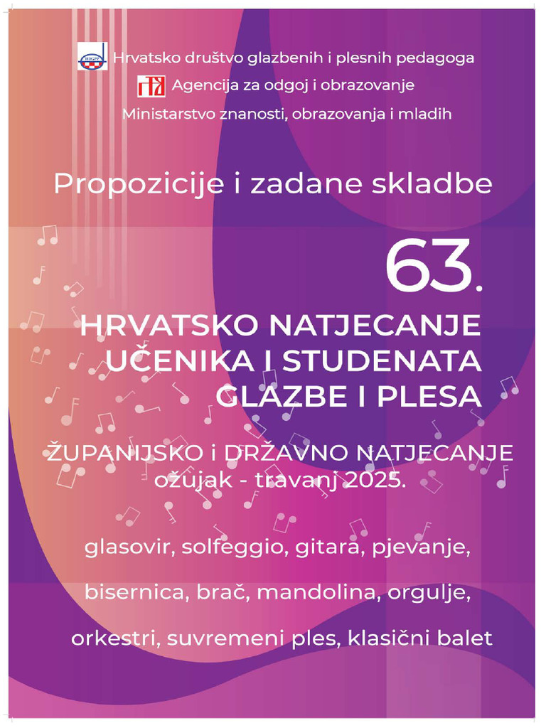 63 Natjecanje Propozicije I Zadane Skladbe 2025 Web | PDF