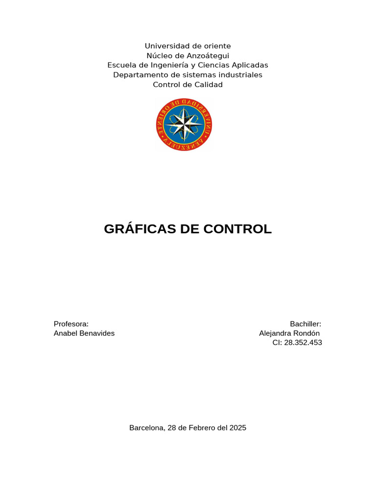 Gráficas de Control en Calidad Industrial | PDF | Desviación Estándar ...