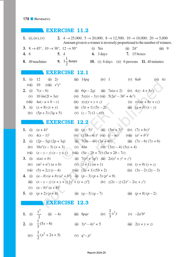 Mathematics Workbook Exercises 8th Ed. | PDF