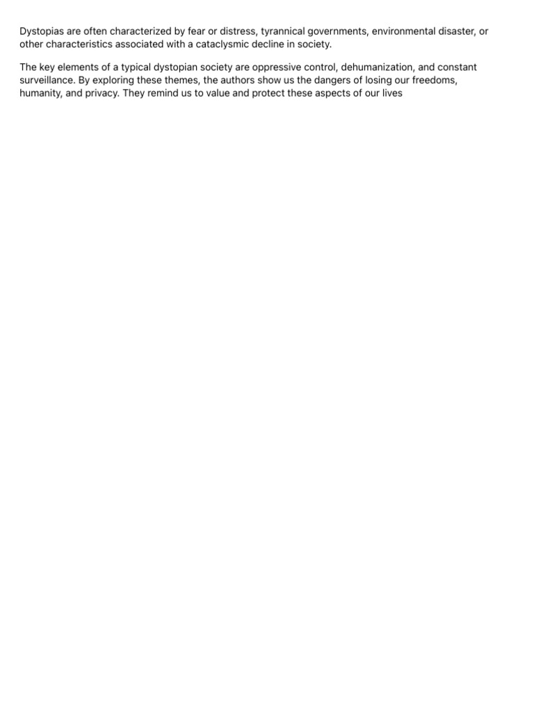 Exploring Dystopian Societies and Themes | PDF