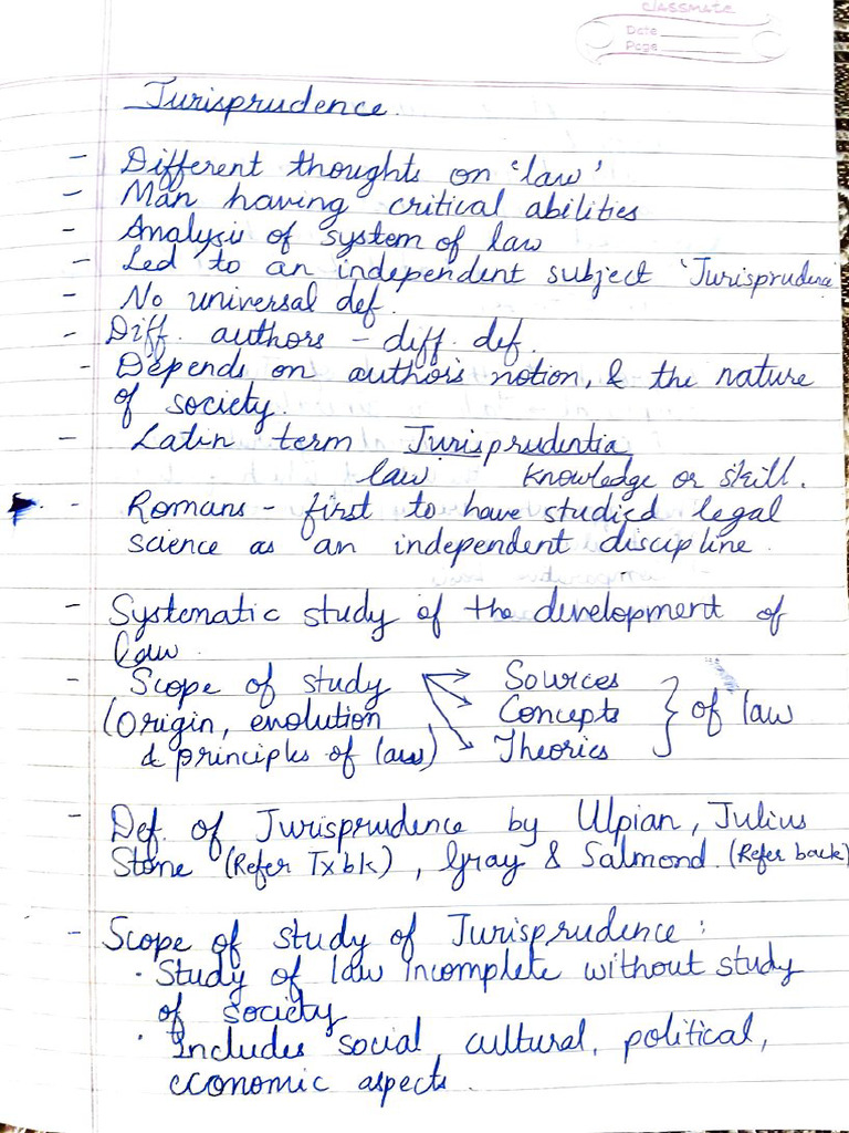 Jurisprudence Notes (2) by Vidya Mam | PDF