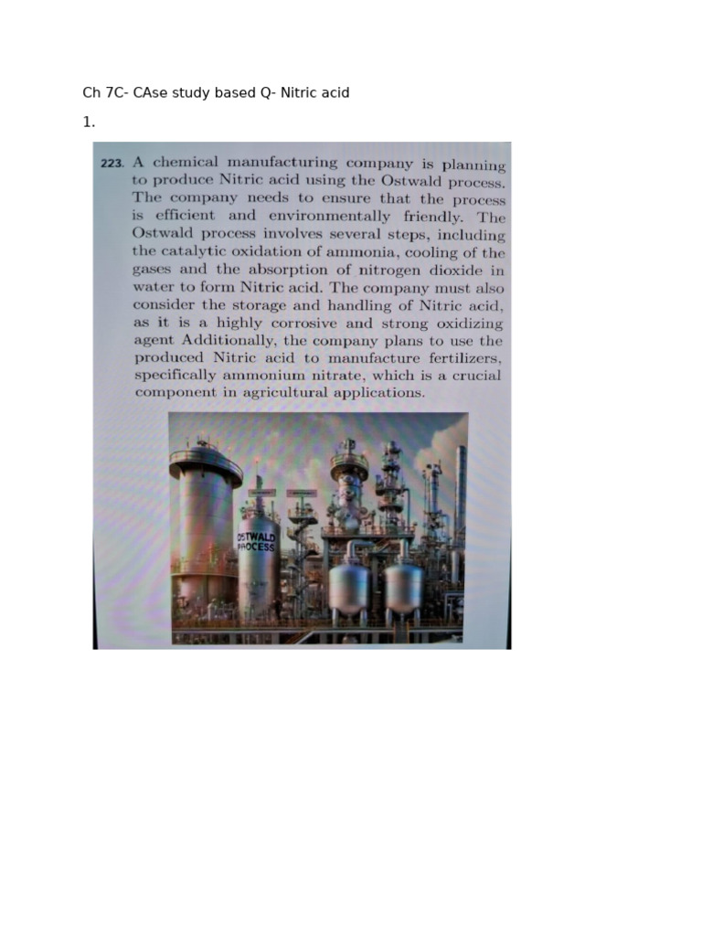 Ch 7C- CAse study based Q-Nitric acid | PDF