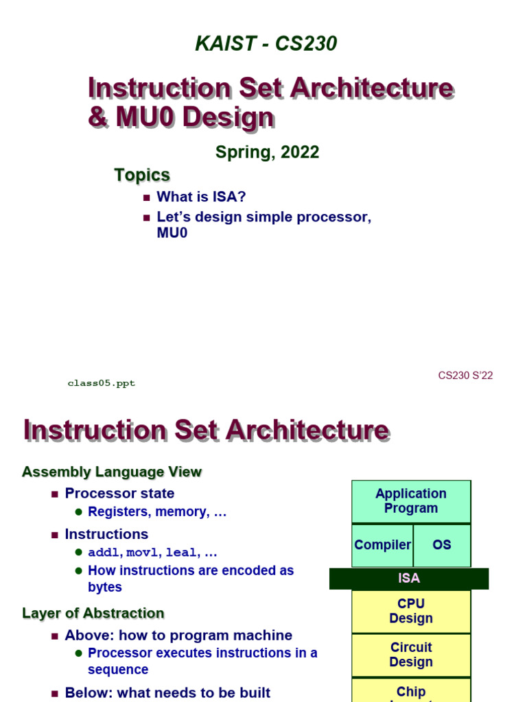MU0 Processor Design and ISA Overview | PDF | Central Processing Unit ...
