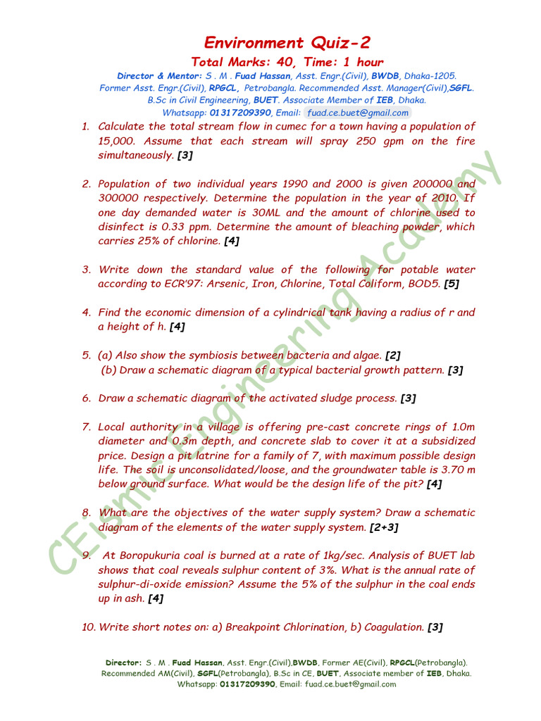 Environment Quiz 2 Solution Pdf