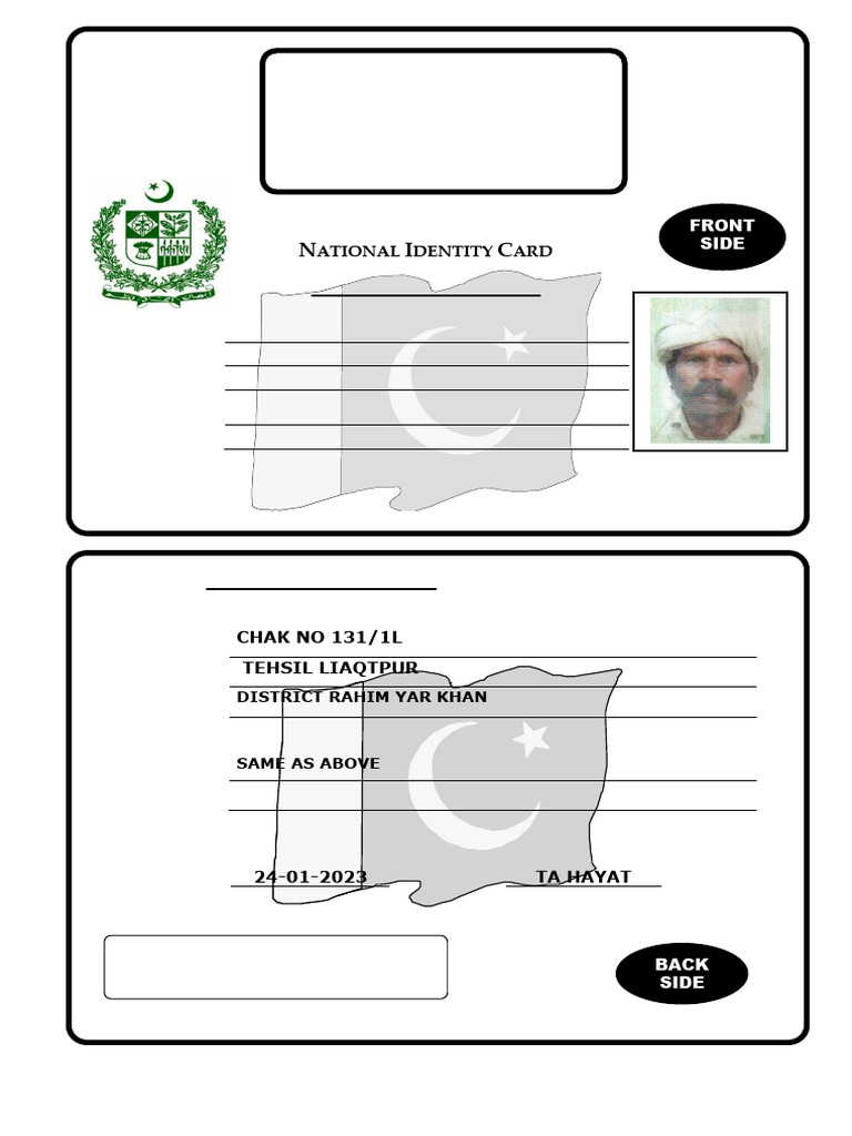 Rana Jee's National ID Card Details | PDF