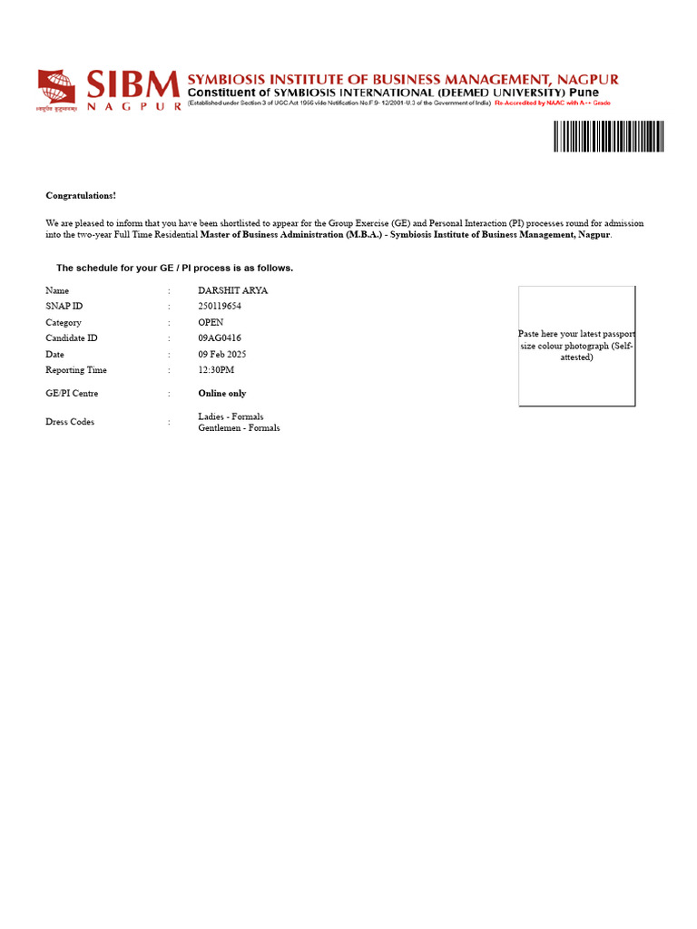Admit Card | PDF | Identity Document | Applications Of Cryptography