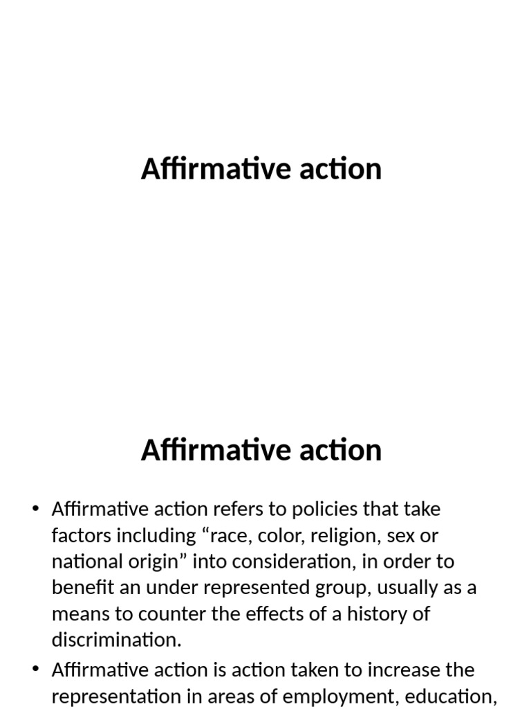 Understanding Affirmative Action Policies PDF Affirmative Action