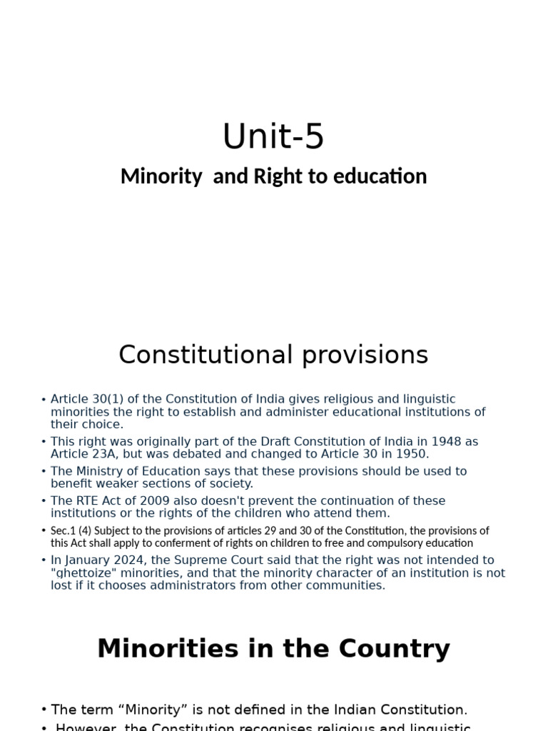 Unit-5 Minority Rights | PDF | Minority Group | Government