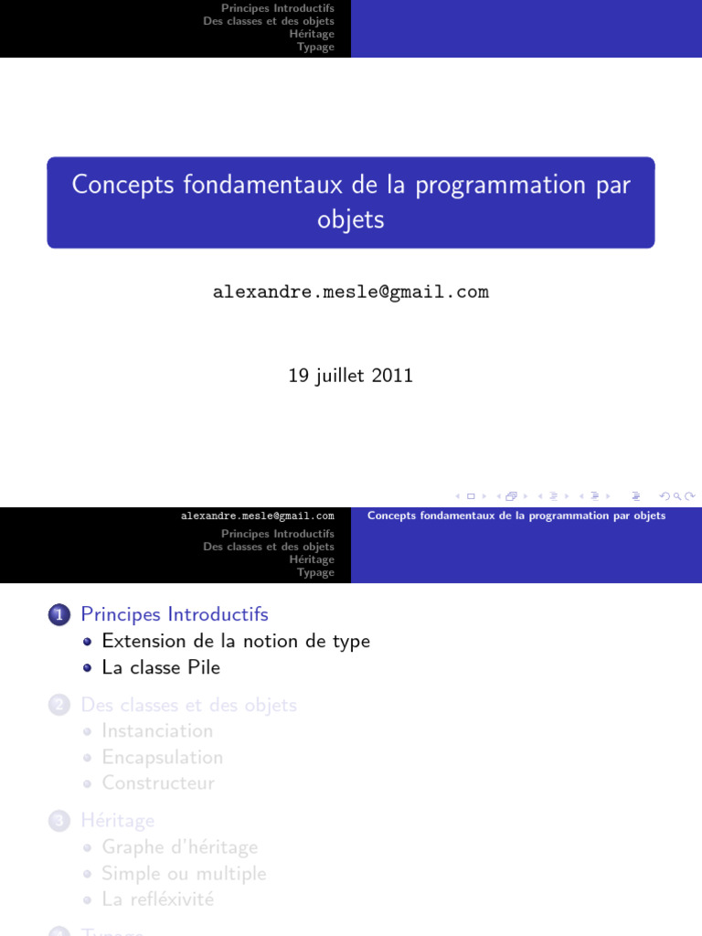 Concepts de Programmation Orientée Objet | PDF | Classe (informatique ...