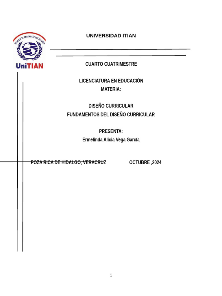 Fundamentos del Diseño Curricular en Educación | PDF | Plan de estudios ...