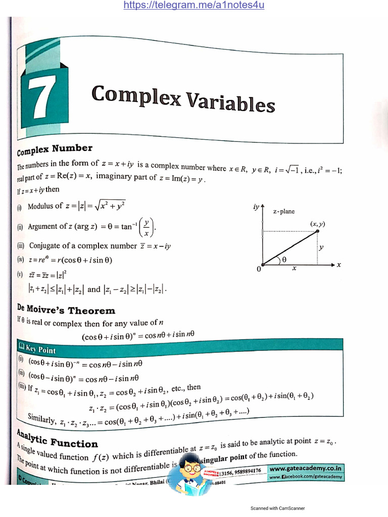 CH 7 Complex Variables - Watermark | PDF