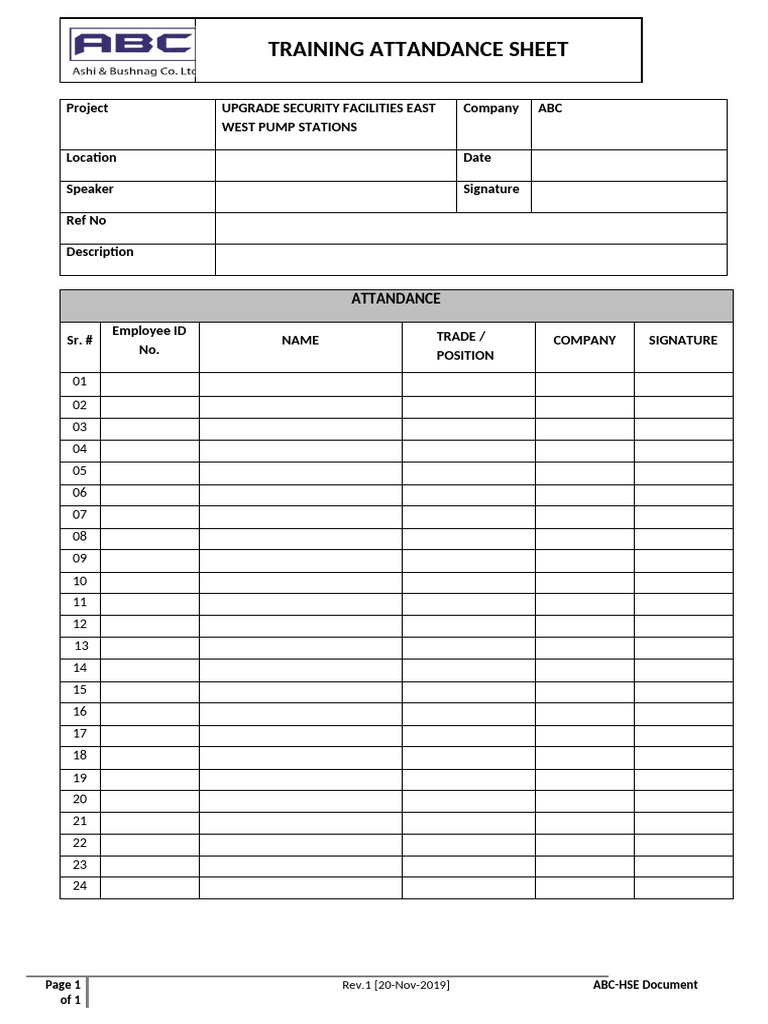 Security Facilities Training Attendance | PDF