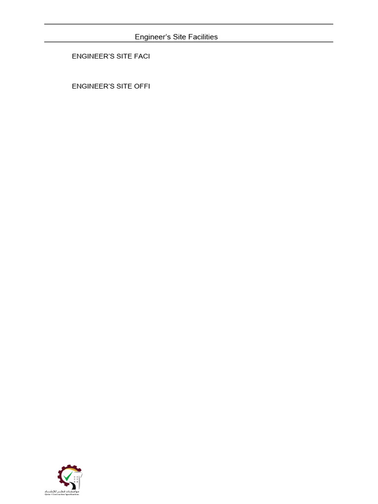 01-11 General - Engineer's Site Facilities | PDF | Personal Protective ...