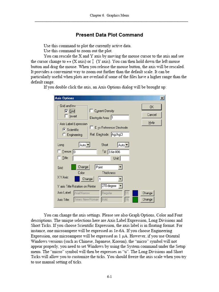 Graphics Menu: Data Plotting Commands | PDF | Button (Computing) | Menu ...