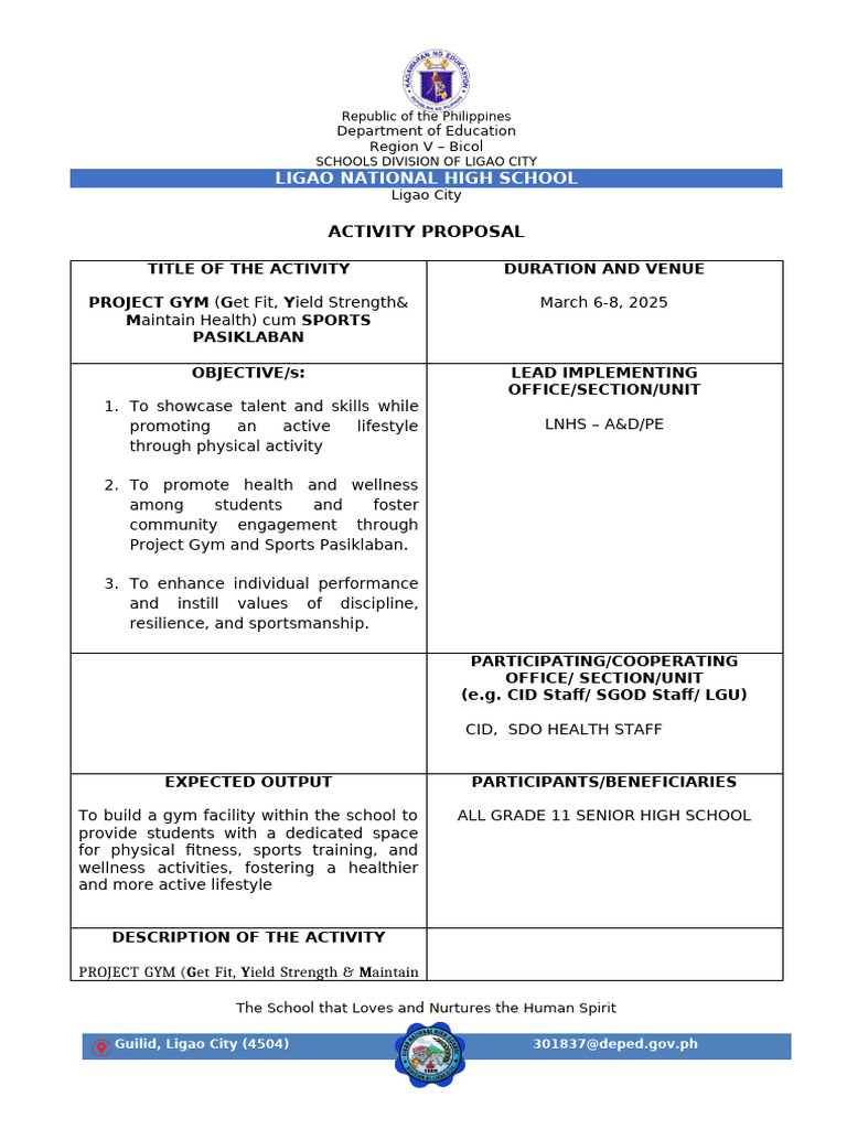 Activity Proposal - HOPE2 | PDF