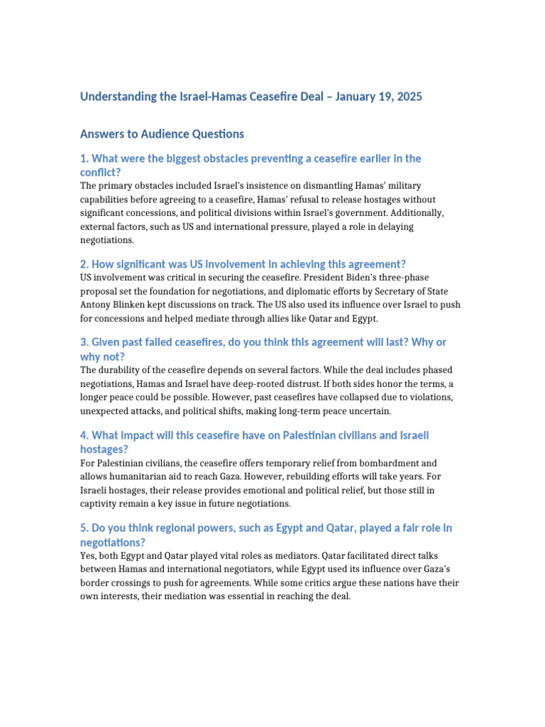 Israel-Hamas Ceasefire Discussion Updated | PDF | Gaza Strip | Hamas
