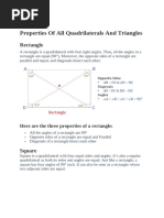 Quadrilateral Properties Summary Sheet | PDF