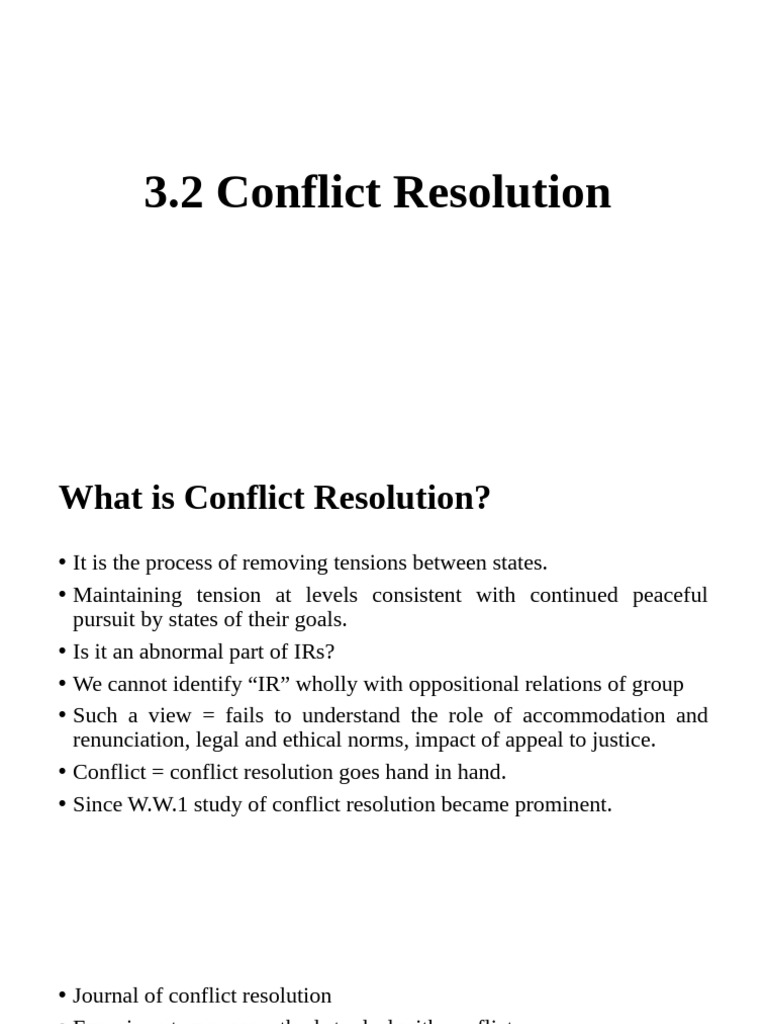 Conflict Resolution Strategies in IR | PDF | Arbitration | Mediation
