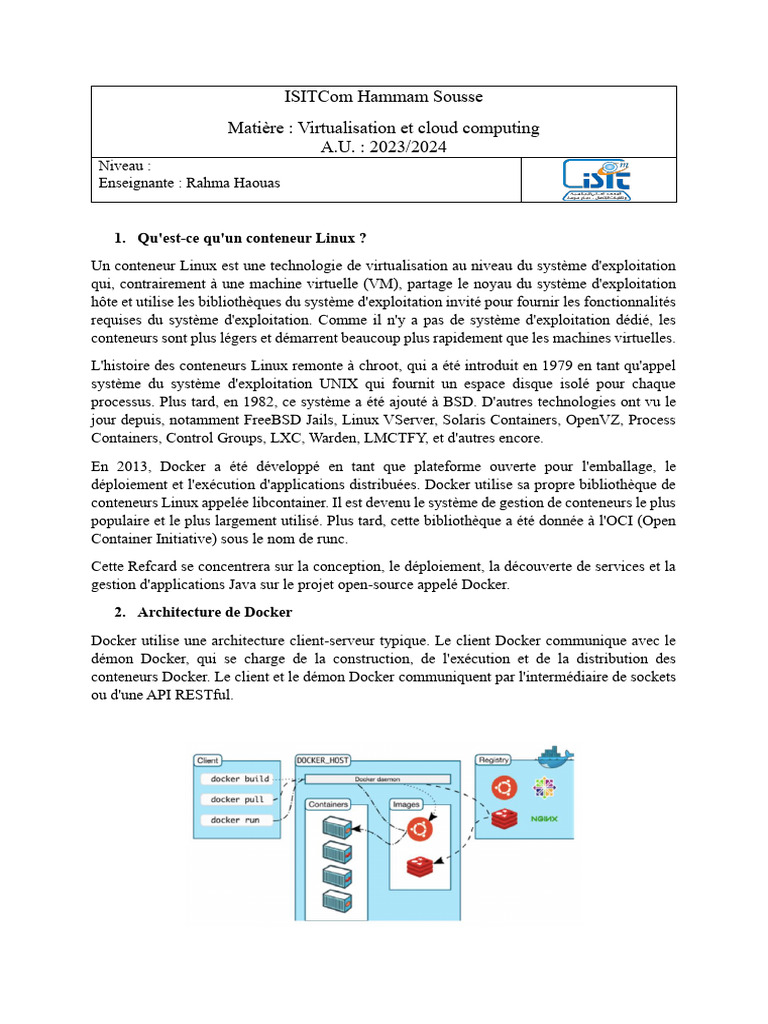 Introduction à Docker et conteneurs Linux | PDF | Virtualisation ...