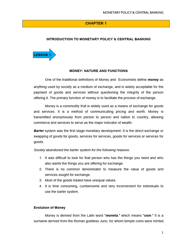 Understanding Money And Its Functions Pdf Money Currency