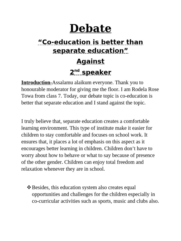 Debate 1 | PDF