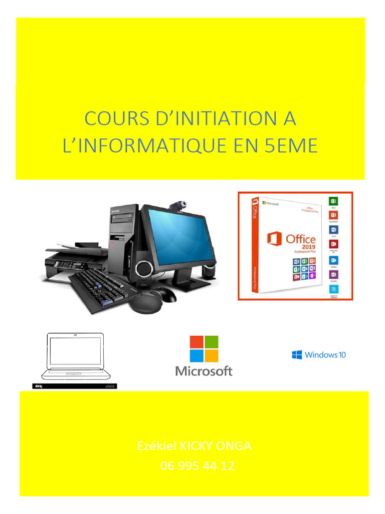 Cours d'Initiation à l'Informatique 5ème | PDF | Fichier informatique ...