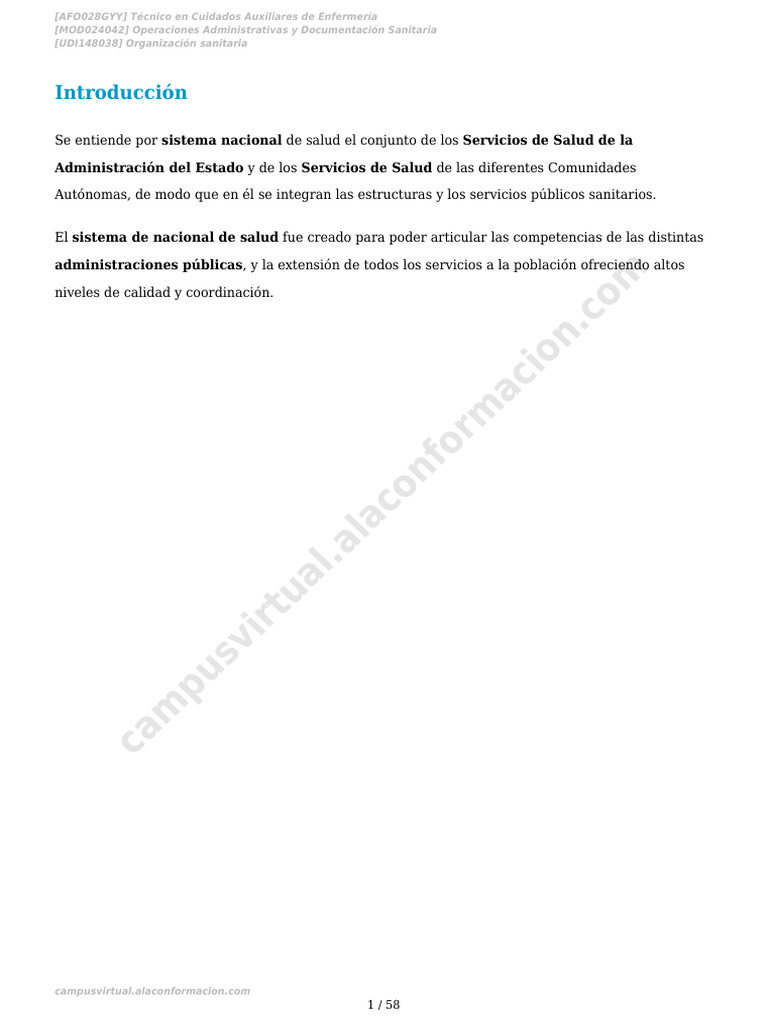 Estructura del Sistema Sanitario Español | PDF | Hospital | Cuidado de ...