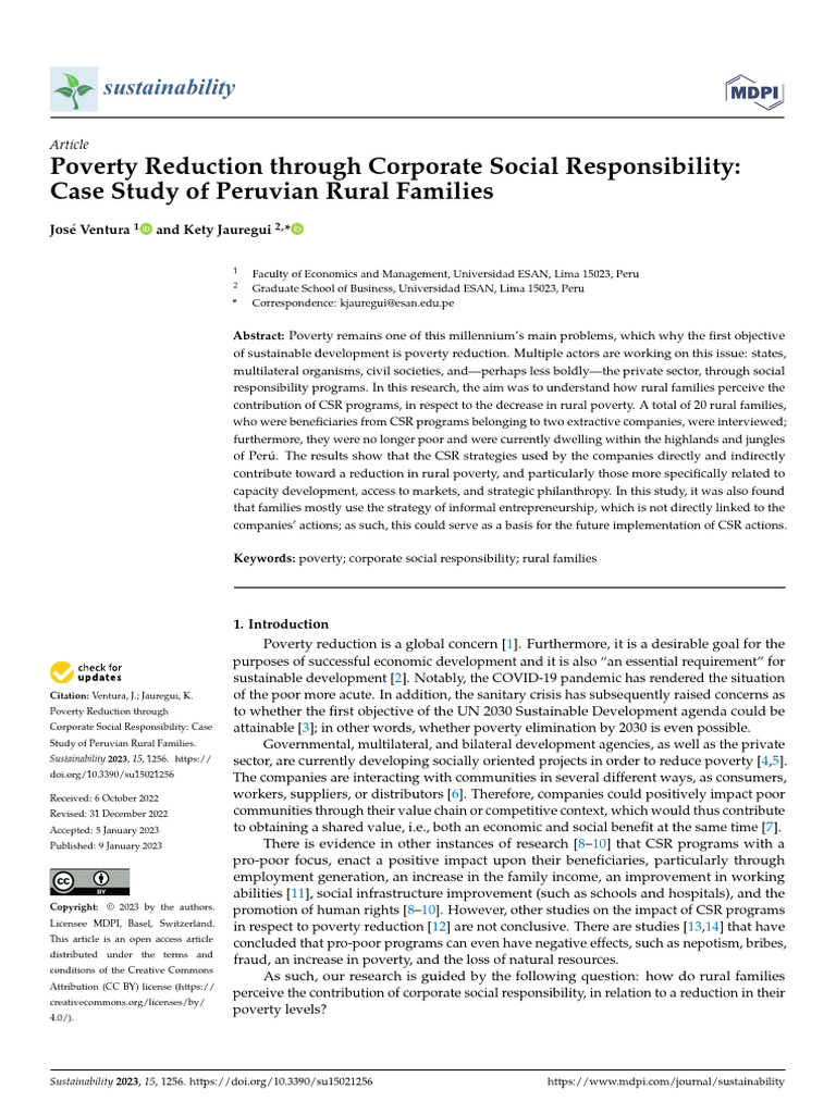 Sustainability 15 01256 v2 | PDF | Corporate Social Responsibility ...