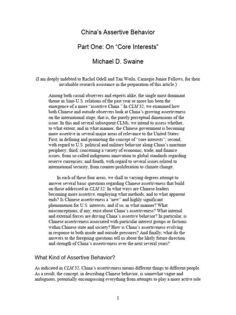 China's Core Interests (A Thorough Research of The Term) | PDF | China ...