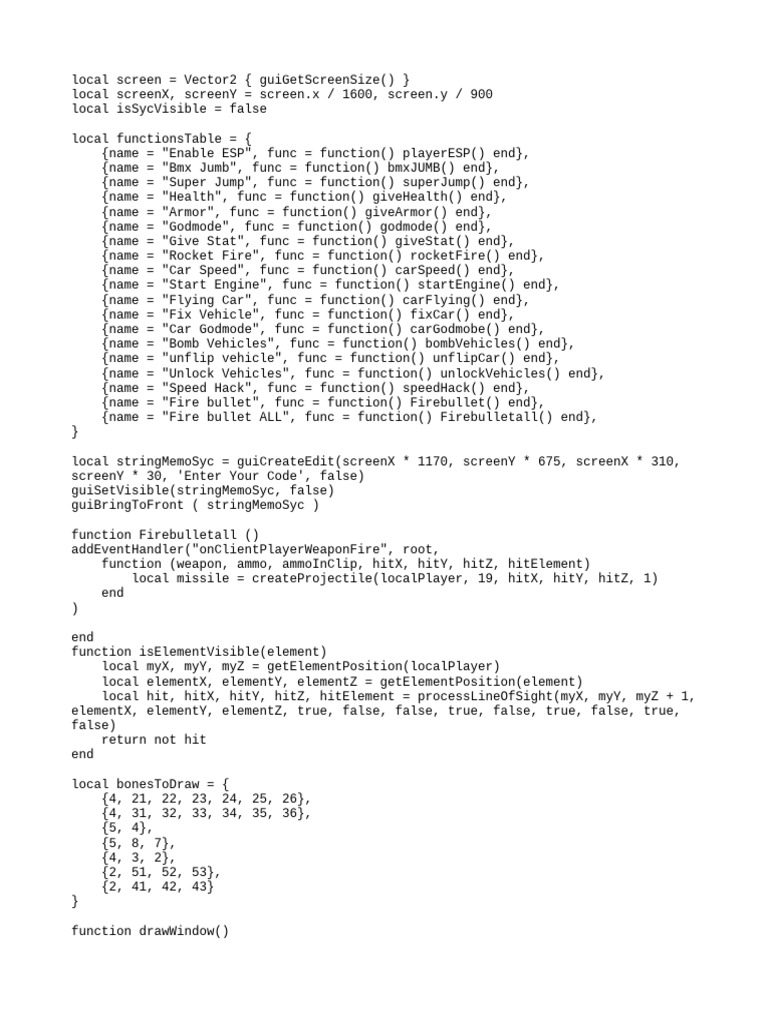 GTA V Cheat Menu Script Functions | PDF | Military Technology | Ballistics