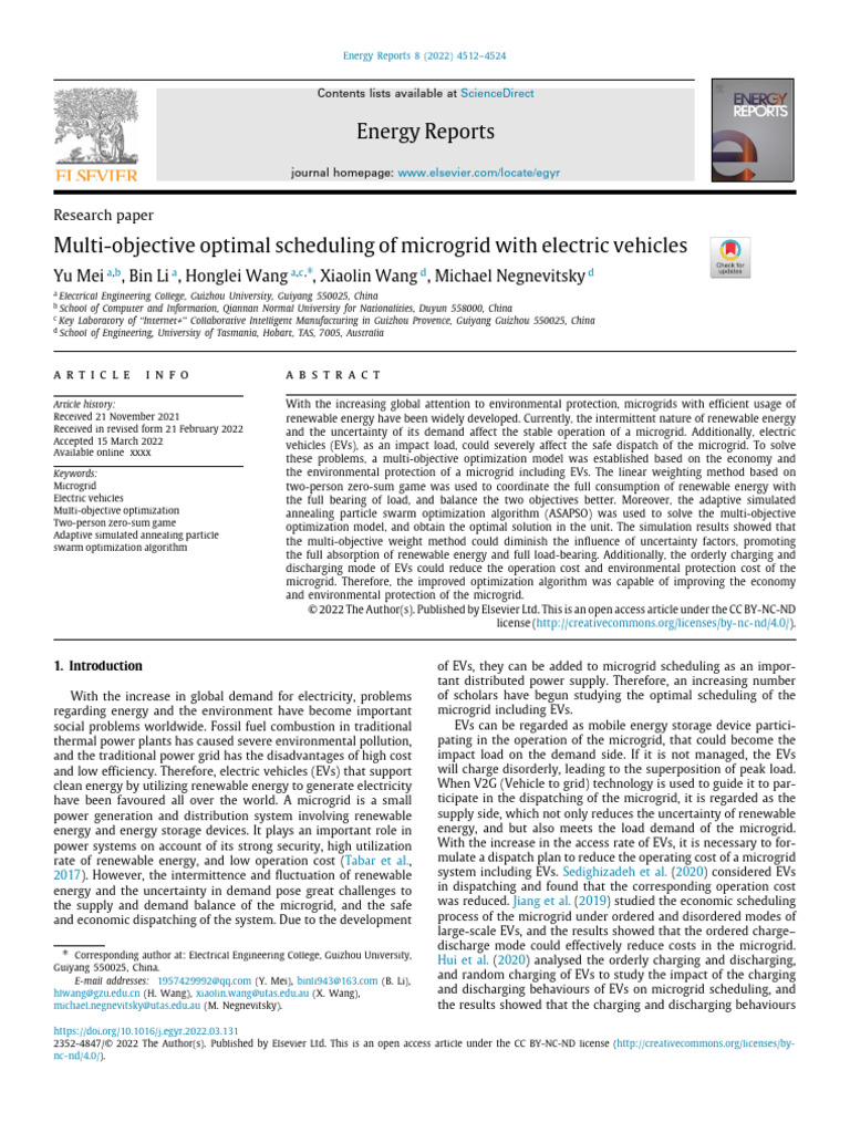 Optimal Microgrid Scheduling with EVs | PDF | Mathematical Optimization ...