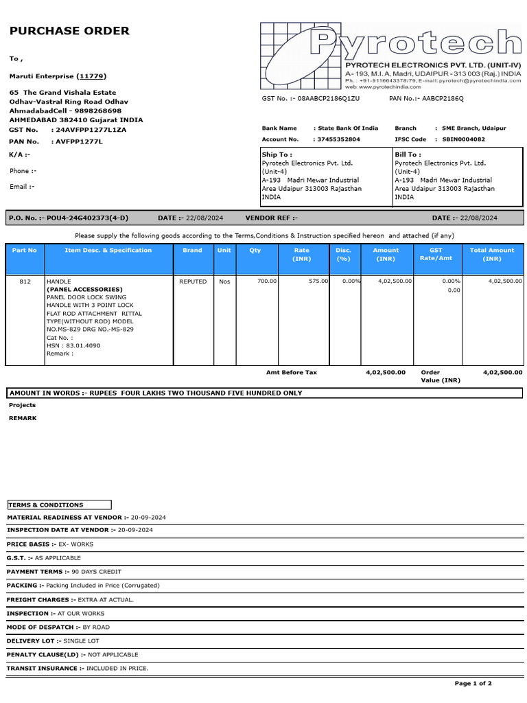 Purchase Order Layout 402373 | PDF | Receipt