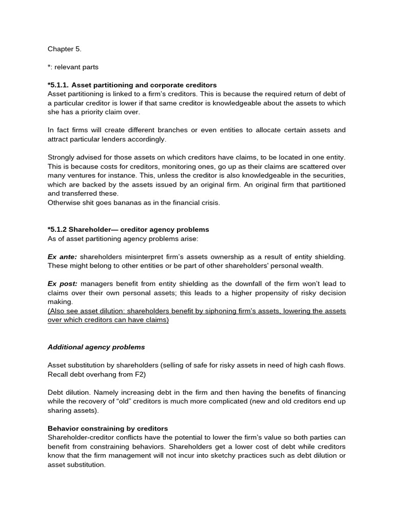 Chapter 5 | PDF | Bankruptcy | Takeover