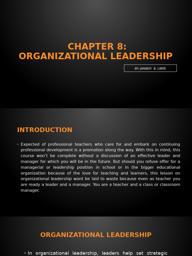 Organizational Leadership | PDF | Leadership | Teachers