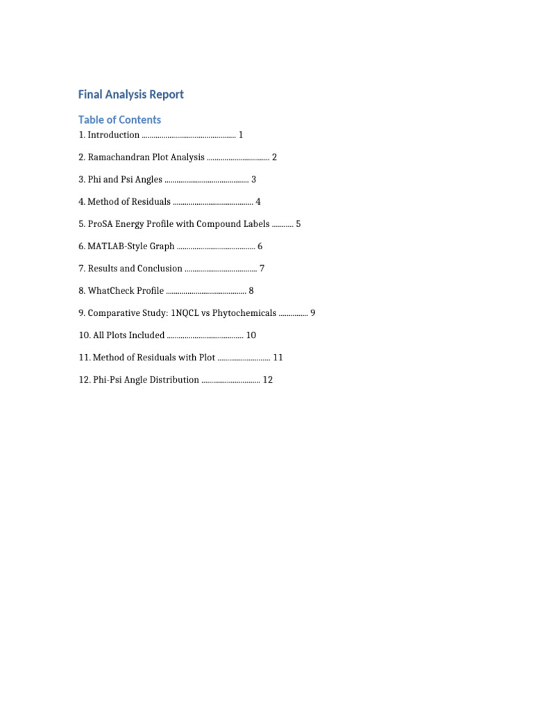 Ramachandran Plot Analysis Report | PDF | Protein Structure | Protein ...