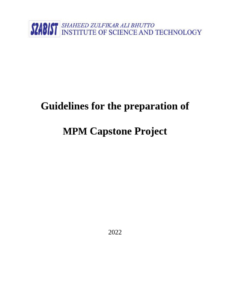 MPM Capstone Project Guidelines 2022 | PDF | Project Management ...