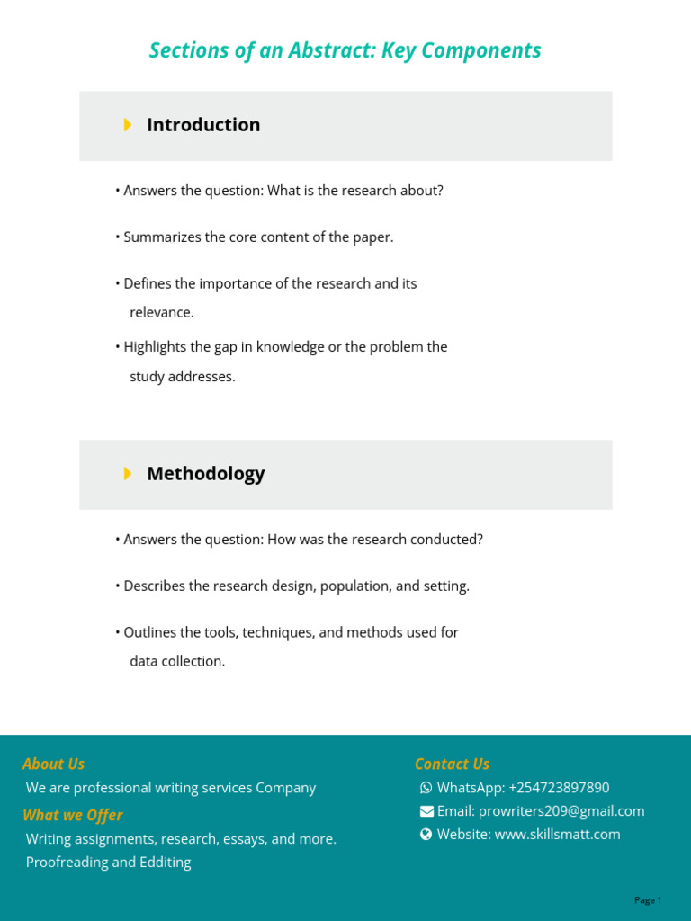 Sections of An Abstract Key Components | PDF